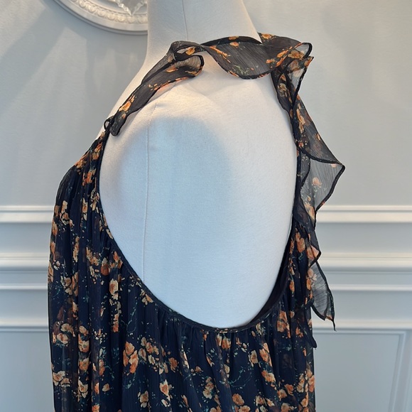 Zara Floral Ruffled Racer Back Maxi Dress - Picture 6 of 9